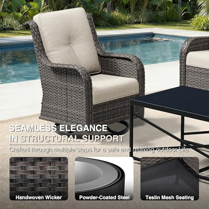 3 Piece Wicker Patio Furniture Set, view 5