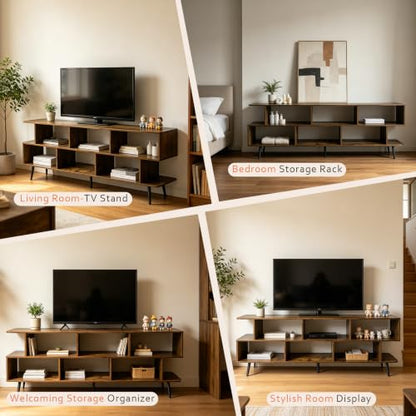 65" Amber Mid-Century TV Stand with Outlet Fits Up to 75 Inch TV, view 5