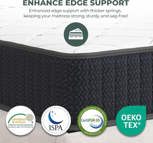 10 Inch Premium Queen Hybrid Mattress in a Box – Cooling Gel Memory Foam, view 3