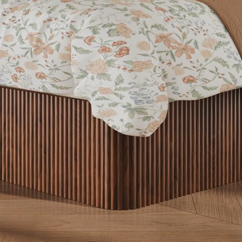 Fluted Queen Size Platform Bed Frame with Lift up Storage, view 8