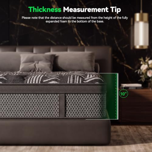 10 Inch King Hybrid Mattress with Gel Memory Foam & Pocket Springs, view 8