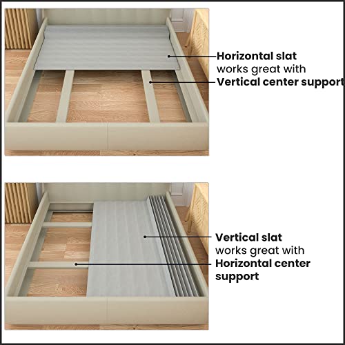 0.75-Inch Standard Mattress Support Wooden Bunkie Board/Slats with Cover, Full, Grey