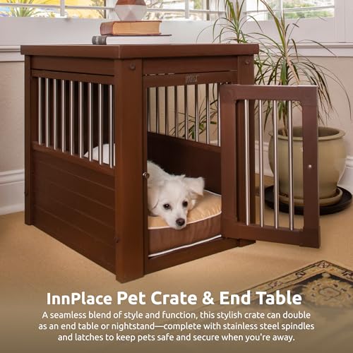 New Age Pet® ECOFLEX® Small Furniture Style Dog Crate & End Table, Brown, view 6