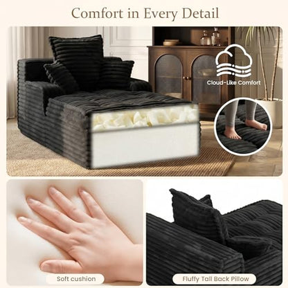 Boneless Chaise Lounge Couch Indoor, view 4