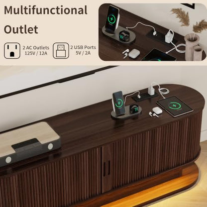 60" Fluted TV Stand with Power Outlet for TVs up to 65", view 6