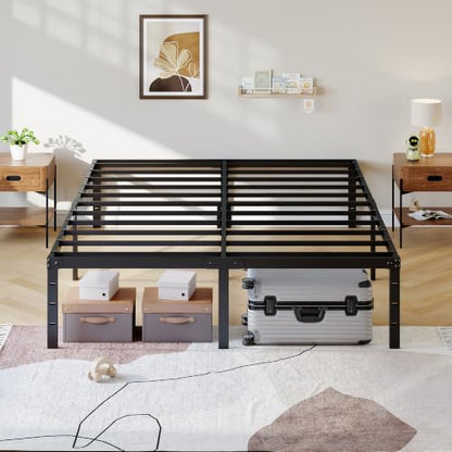 Full Bed Frame, 14 Inch Full Size Metal Platform Bed Frame, Black, view 4