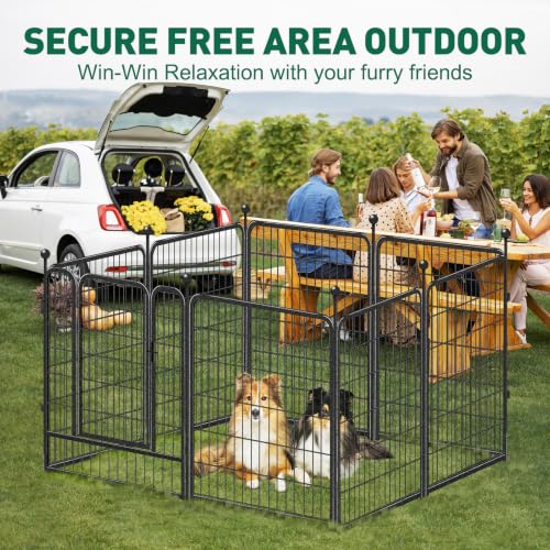 Dog Playpen Outdoor, 8 Panels 40" High Heavy Duty Metal Dog Pen, view 3