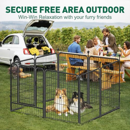 Dog Playpen Outdoor, 8 Panels 40" High Heavy Duty Metal Dog Pen, view 3