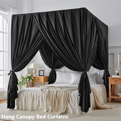 AIKASY Metal Canopy Bed Frame Kit 4 Post Curtain Holder, view 5