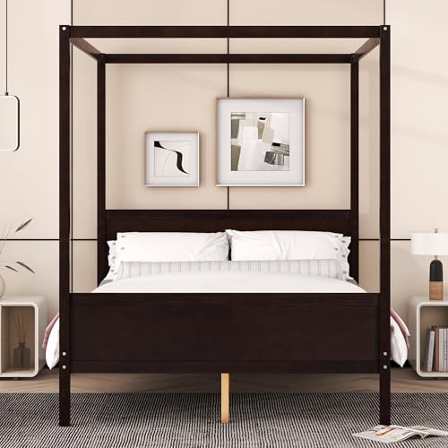 Queen Size Canopy Bed with Headboard and Footboard, view 2