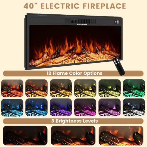 80" Fireplace TV Stand for 90" TV, Fluted Arched Entertainment Center, Oak, view 4