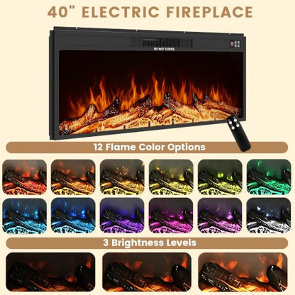 80" Fireplace TV Stand for 90" TV, Fluted Arched Entertainment Center, Oak, view 4