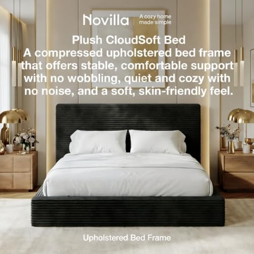 Queen Size Bed Frame, Plush CloudSoft Bed, view 5