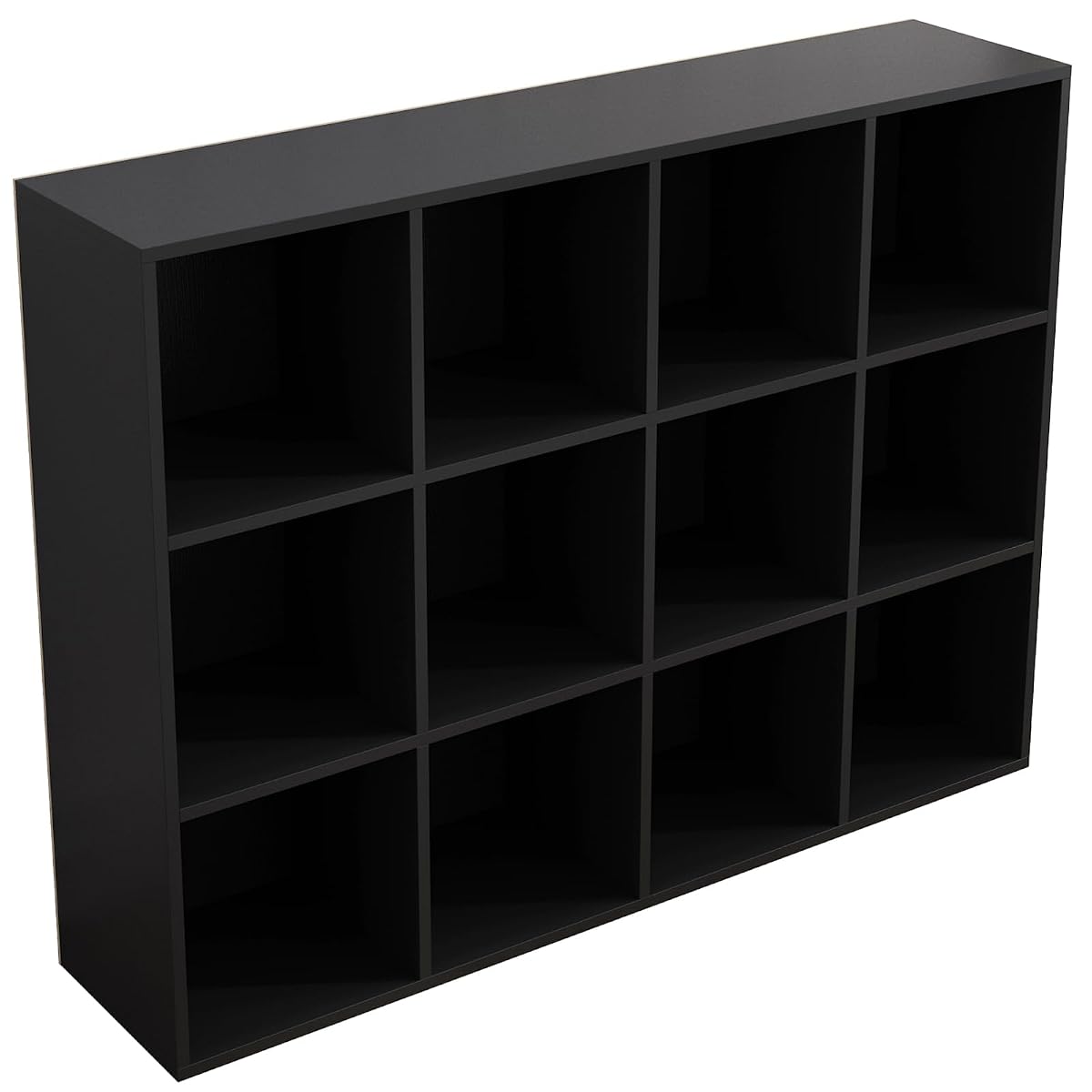 12-Cube Storage Shelf Bookcase, Black