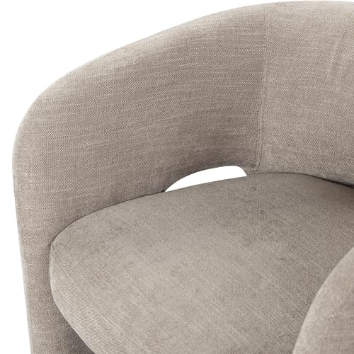 SAFAVIEH Couture Collection Tamlyn Modern Light Brown Performance Fabric Accent Chair (Fully Assembled)