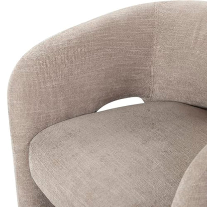 SAFAVIEH Couture Collection Tamlyn Modern Light Brown Performance Fabric Accent Chair (Fully Assembled)