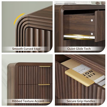 47" W Fluted 6-Drawer Dresser for Bedroom, Walnut, view 6
