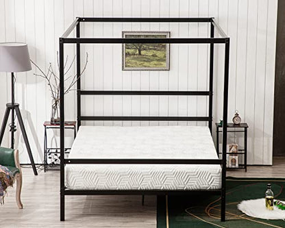 Bonnlo Black Canopy Bed Frame Full with Headboard, view 2