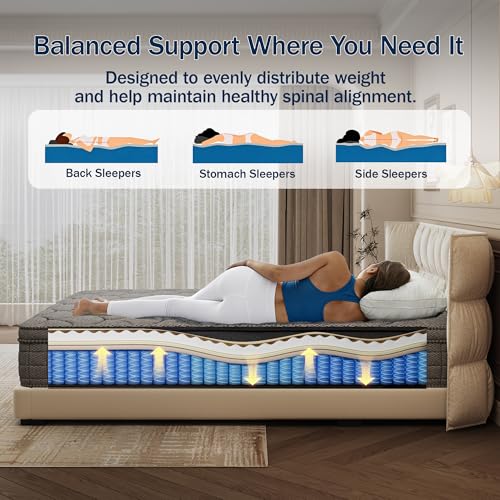 12-Inch Full Mattress, Memory Foam and Spring Hybrid Mattress, Medium Firmness, view 3