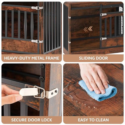 86.6" Large Dog Crate for 2 Large Dogs, Double Dog Crate Furniture, view 7
