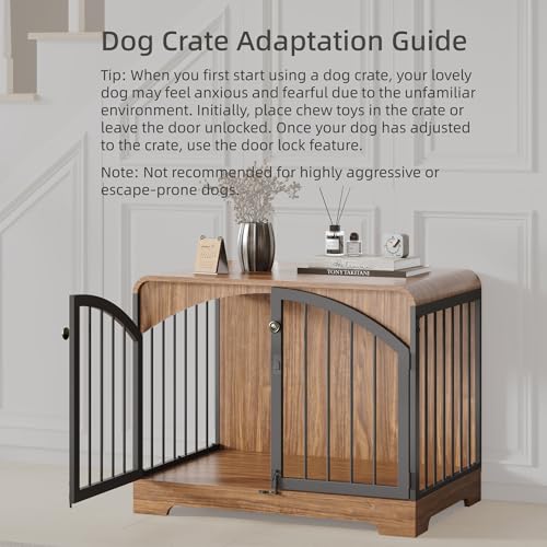 31.5" Farmhouse Dog Crate Furniture for Small Dogs, view 7