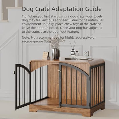 31.5" Farmhouse Dog Crate Furniture for Small Dogs, view 7