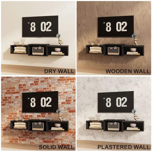 Floating TV Stand Wall Mounted with Power Outlet, view 8