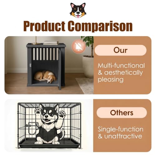 Dog Crate Furniture, Black, 29.65 * 21.34 * 25.28, view 5