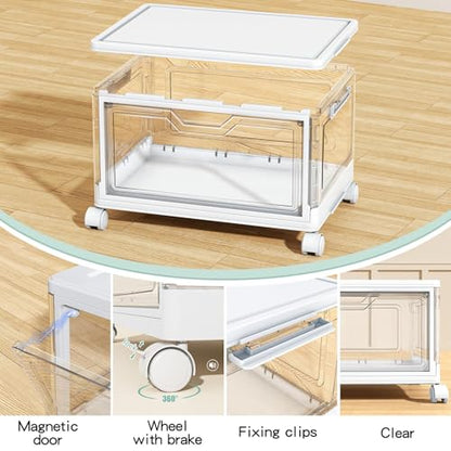 Clear Storage Bins with Lids - 4 Tier 23qt Plastic Stackable Bins, view 4
