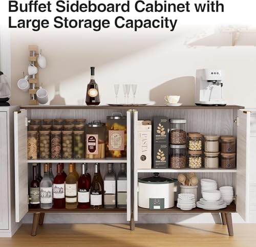 Sideboard Buffet Cabinet with Storage Kitchen Credenza Coffee Bar, view 4