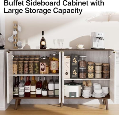 Sideboard Buffet Cabinet with Storage Kitchen Credenza Coffee Bar, view 4