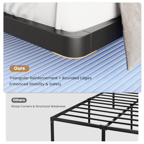 Black Floating Bed Frame with Smart Lights, view 7