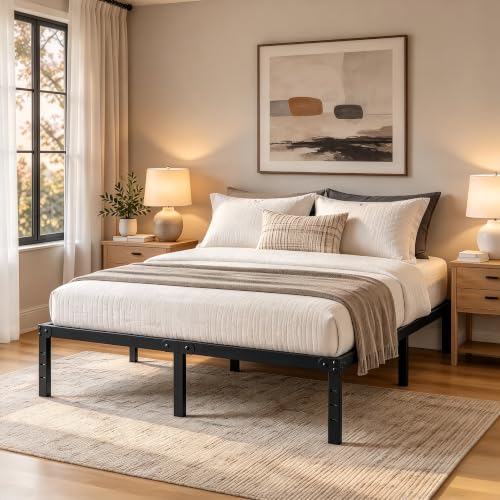 Full Bed Frame, 14 Inch Heavy Duty Metal Platform Bed Frame, view 2