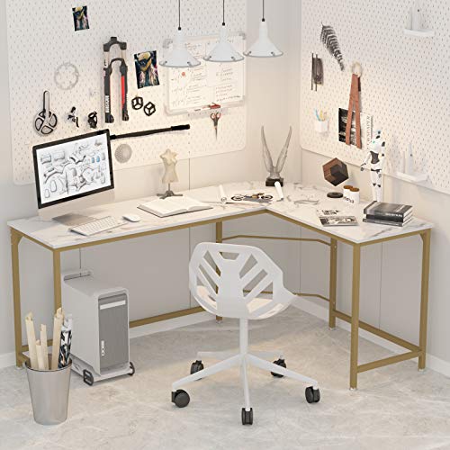 Reversible L Shaped Desk White, 66.1" Corner Gaming Computer Desk, view 6