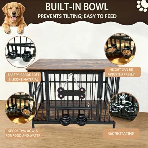 41" Dog Crate Furniture, Heavy Duty Metal Dog Kennel Indoor, view 5