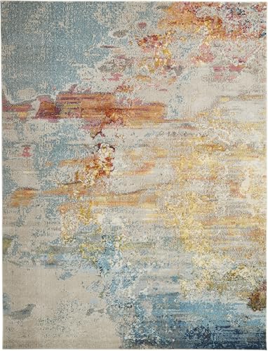Home Celestial Sealife 7'10" x 10'6" Area Rug - Easy Clean, Non Shedding, Bed Room, Living Room, Dining Room, Kitchen (8' x 11')