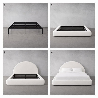 New Round Bed Upholstered Bed Frame –Washable Zip Cover, view 6