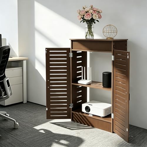 AV Media Cabinets WiFi Router Cable Storage Cabinet W/ Adjustable Shelves, view 6