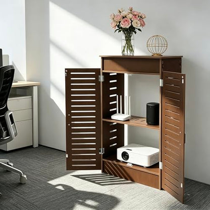 AV Media Cabinets WiFi Router Cable Storage Cabinet W/ Adjustable Shelves, view 6