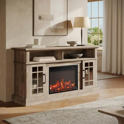 Astorga 58" TV Stand with 23" Electric Fireplace - Ashland Pine, view 6