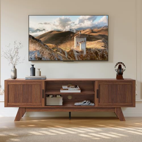 59.5" Fluted TV Stands for 65 Inch TV, Mid Century Modern, view 5