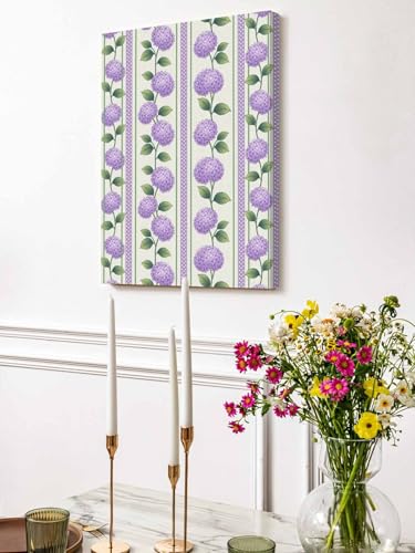 NuYeBiofx Watercolor Hydrangea Flower Canvas Wall Art Prints,40"x28" Framed Picture Artwork Spring Floral Leaves on Linen Printed Canvas Oil Painting for Living Room Bedroom Office,Ready to Hang