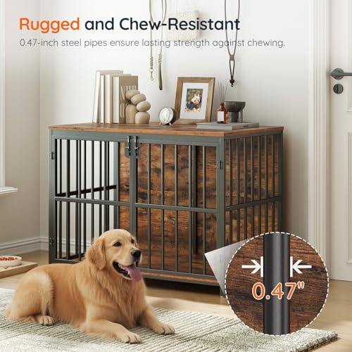 38.6" Dog Crate Furniture, Wooden Dog Kennel Indoor, view 3