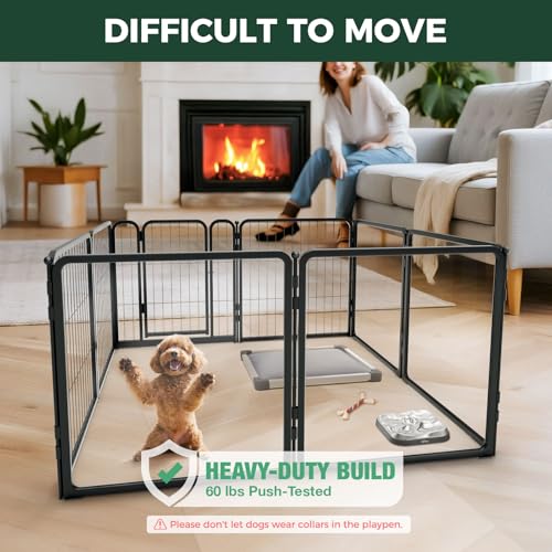 AuraSpace Pro Acrylic & Wire Mesh Indoor Dog Playpen, 24" H, 8 Panels, view 3