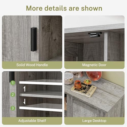 Storage Cabinet with 2 Doors and 4 Adjustable Shelves, view 7