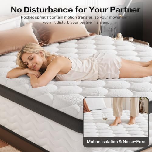 Queen Mattress, 12 Inch, Grey, Hybrid Mattress in a Box, view 7