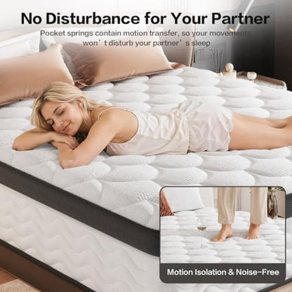 Queen Mattress, 12 Inch, Grey, Hybrid Mattress in a Box, view 7