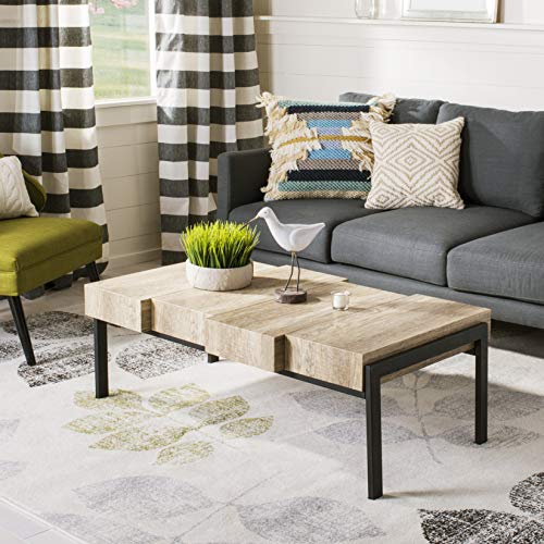 Alexander Multi Brown & Black Rectangular Accent Table with Metal Frame, view 3