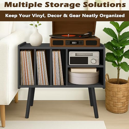 Montex Record Player Stand with Vinyl Storage, view 7