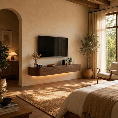 Floating TV Stand for Living Room Wall Mounted Entertainment Center, view 4